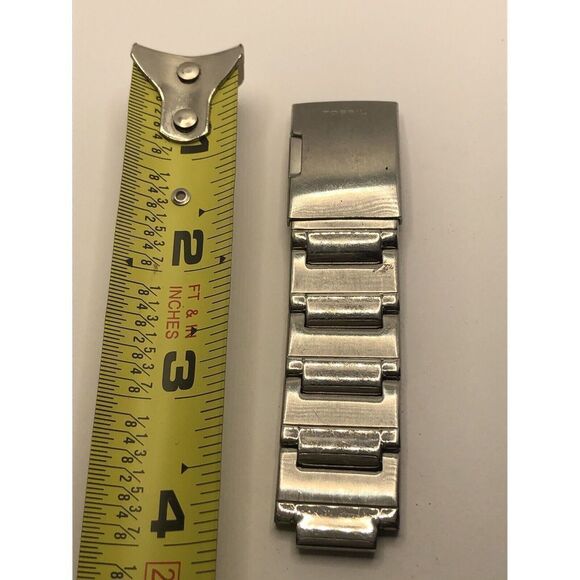 Fossil Watch Parts Partial Band 22mm W/ Clasp Stainless Steel Silver GY339 - Picture 1 of 5